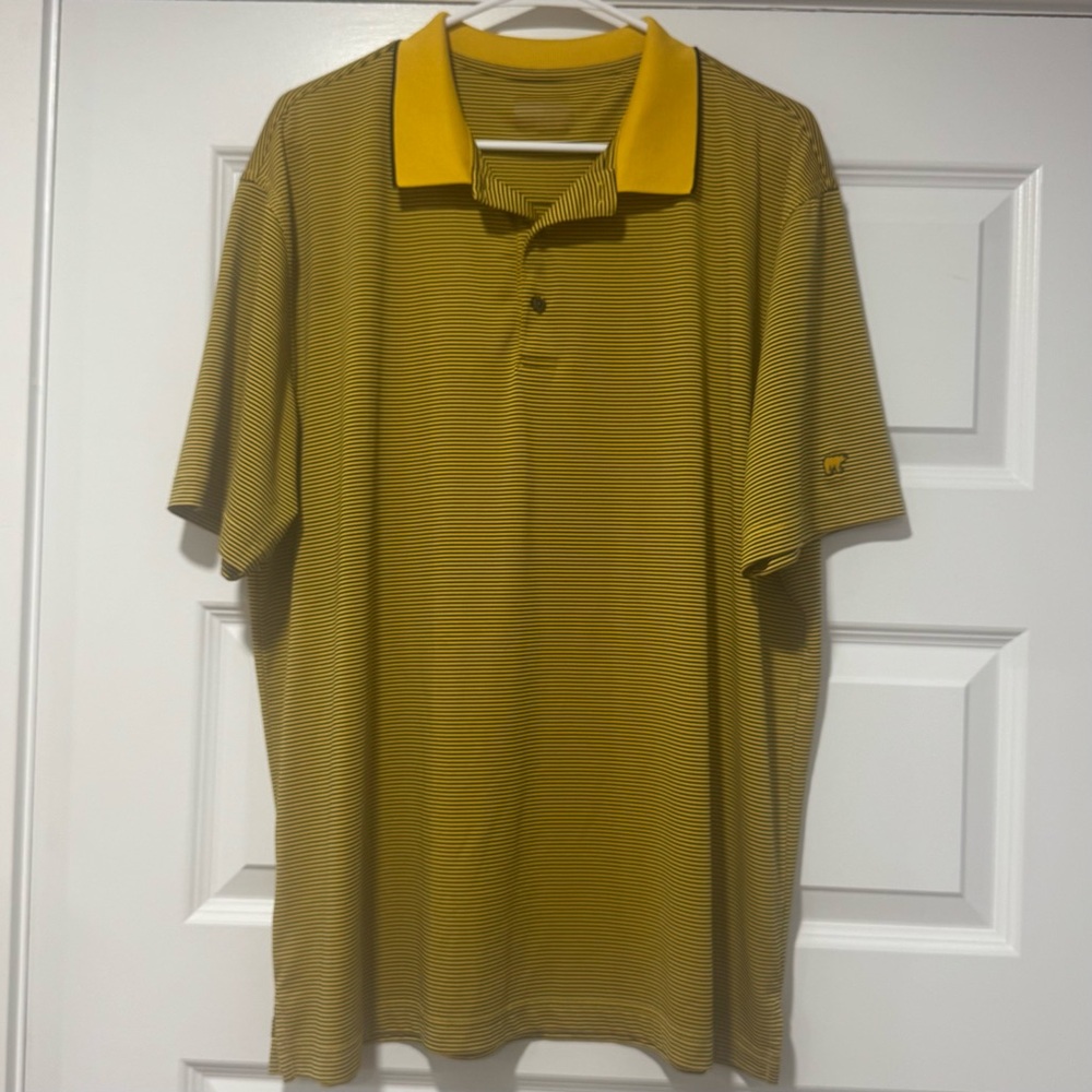 Jack Nicklaus Yellow and Navy Striped Polo Shirt